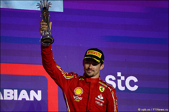 Подиум Гран При Саудовской Аравии 2024. Шарль Леклер.