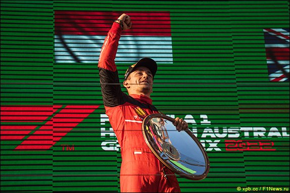 Подиум Гран При Австралии 2022. Шарль Леклер. Подиум Гран При Австралии 2022. Шарль Леклер.