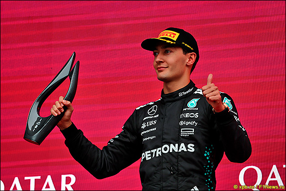 Подиум Гран При Азербайджана. Джордж Расселл. Подиум Гран При Азербайджана. Джордж Расселл.