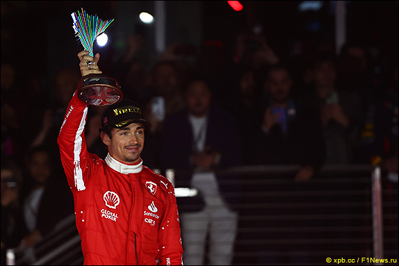 Подиум Гран При Лас-Вегаса 2023. Шарль Леклер.