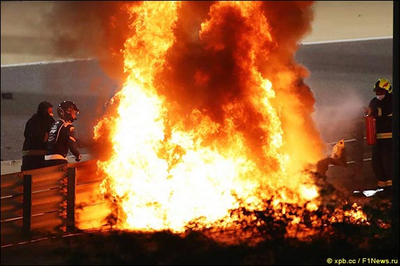 Горящая машина Романа Грожана Горящая машина Романа Грожана