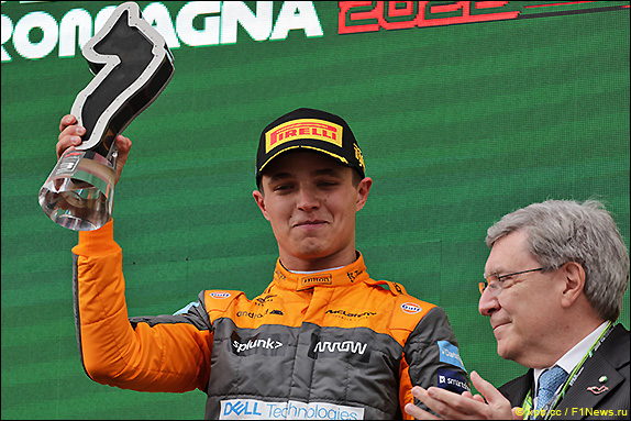 Подиум Гран При Эмилии-Романьи. Ландо Норрис.