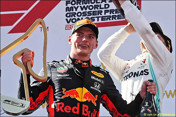 Подиум Гран При Австрии 2019. Макс Ферстаппен.