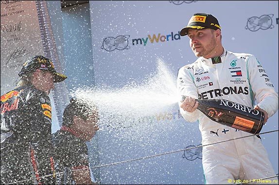 Подиум Гран При Австрии 2019. Валттери Боттас.