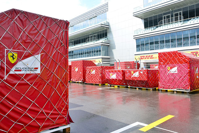 Грузы команды Ferrari на Сочи Автодроме