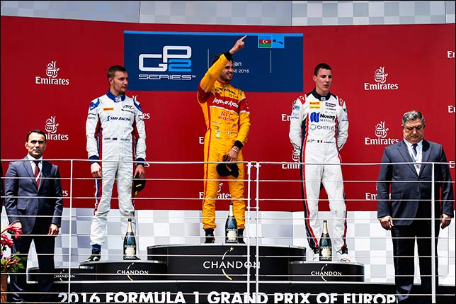 Подиум субботней гонки GP2