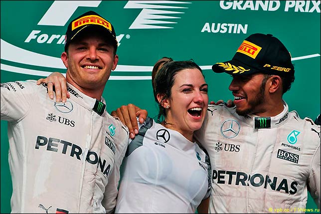 Нико Росберг, Виктория Воулз и Льюис Хэмилтон