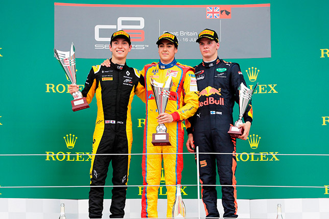 Подиум второй гонки GP3 в Сильверстоуне