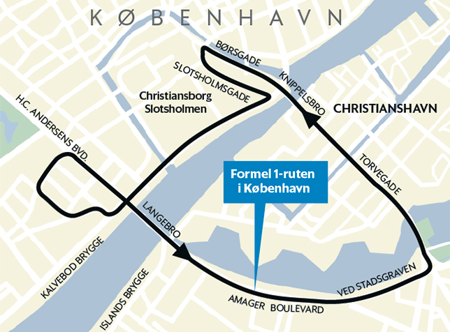 Конфигурация трассы в Копенгагене. График Ida Jarechow