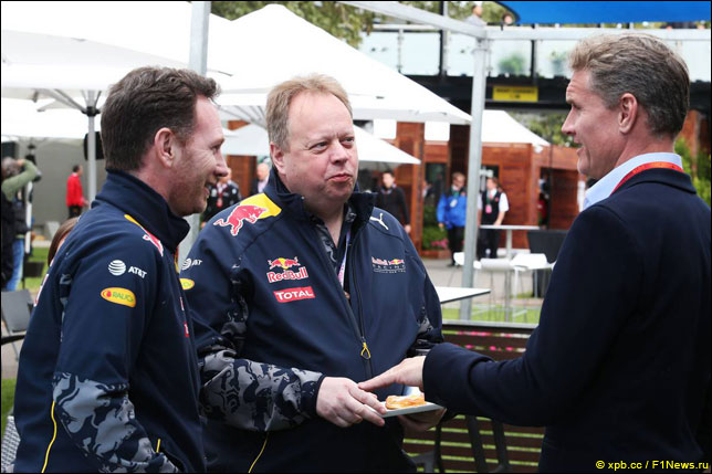 Кристиан Хорнер, Энди Палмер и Дэвид Култхард