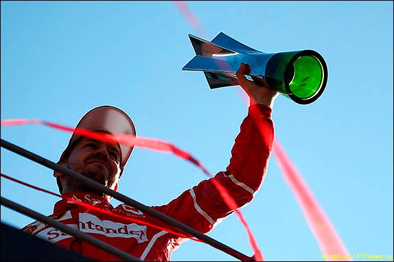 Подиум Гран При Италии 2017. Себастьян Феттель