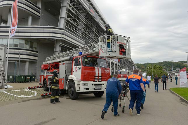 Эпизод пожарно-тактических учений на Сочи Автодроме