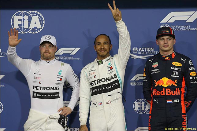 Валттери Боттас, Льюис Хэмилтон и Макс Ферстаппен