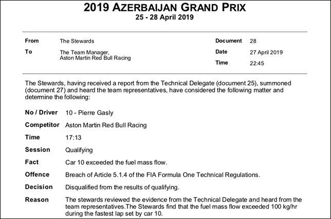 Протокол решения стюардов