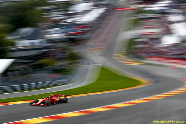 Шарль Леклер на трассе Гран При Бельгии