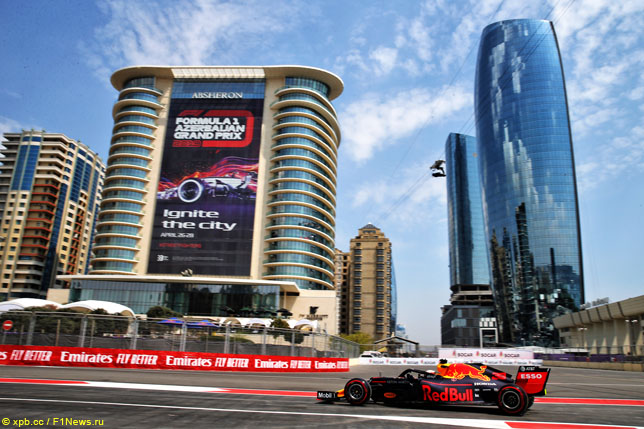 Макс Ферстаппен на трассе в Баку, 2019 год