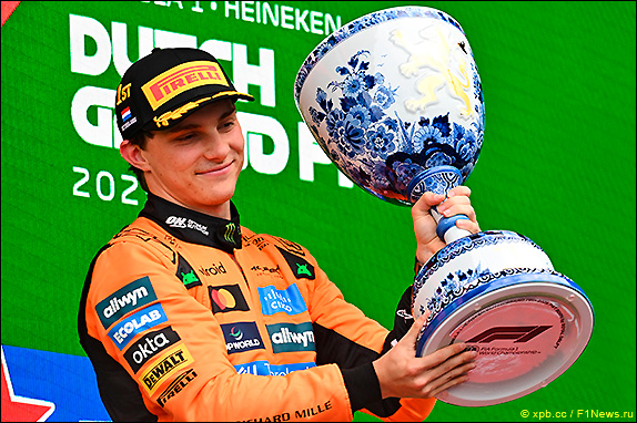 Подиум Гран При Нидерландов 2025. Оскар Пиастри.