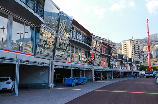 Сооружение комплекса боксов на трассе Гран При Монако, фото Automobile Club MC