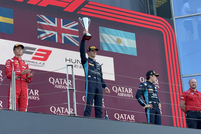 Подиум воскресной гонки Формулы 3 в Венгрии, фото пресс-службы Prema