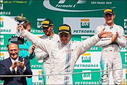 Подиум Гран При Бразилии 2014. Фелипе Масса.