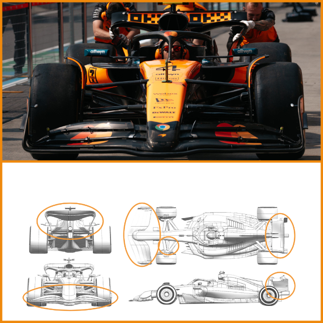 McLaren MCL39, фото пресс-службы команды и FIA