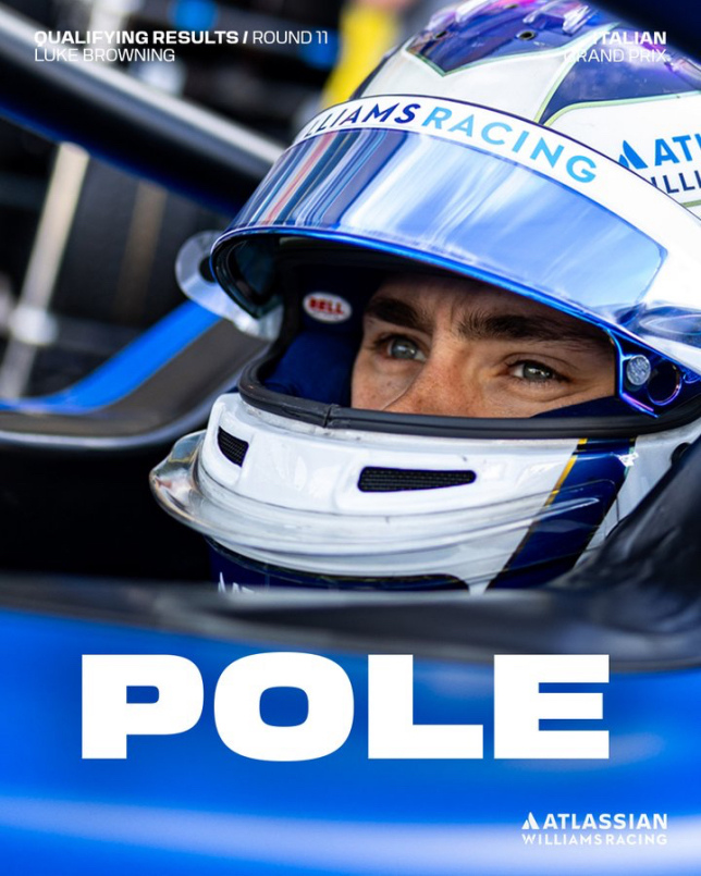 Люк Браунинг, победитель квалификации Ф2 в Монце, фото Williams Racing