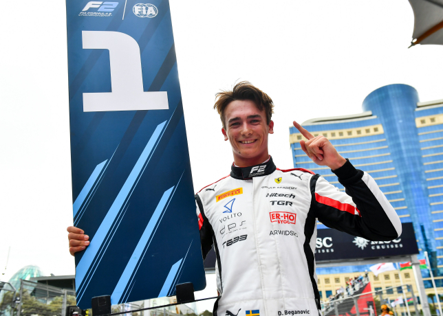 Дино Бегановичь, победитель спринта в Баку, фото Формулы 2