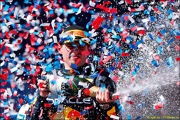 Подиум Гран При США 2025. Макс Ферстаппен.