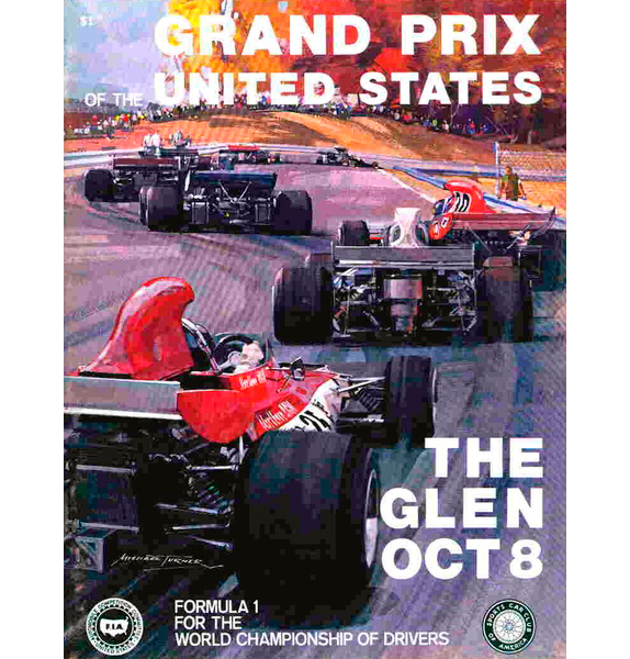 Афиша Гран При США 1972 года