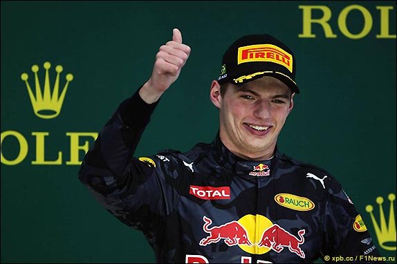 Подиум Гран При Бразилии 2016. Макс Ферстаппен