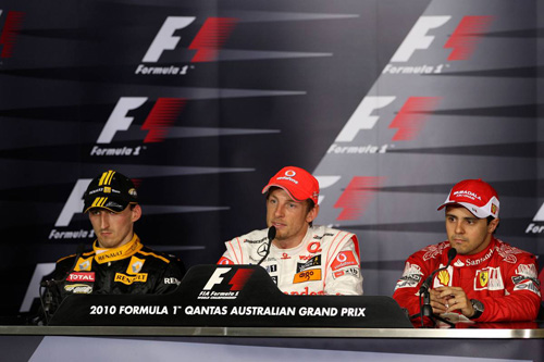 Слева направо: Роберт Кубица, Дженсон Баттон, Фелипе Масса