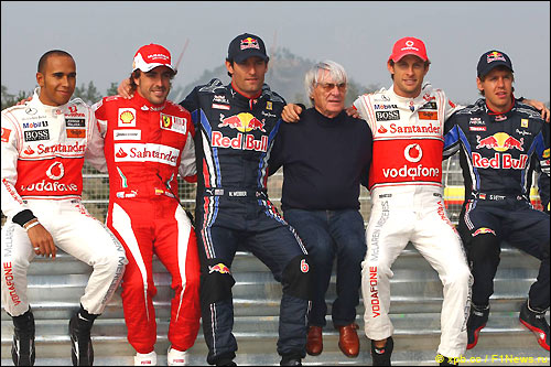 Пять претендентов на титул и Берни Экклстоун перед началом уик-энда