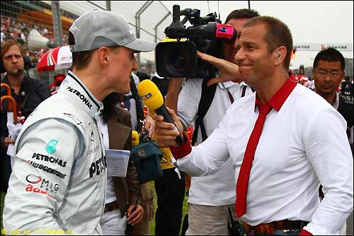 Михаэль Шумахер дает интервью немецкому телеканалу RTL