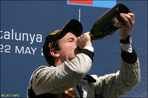 Фабио Ляймер на вершине подиума в Барселоне