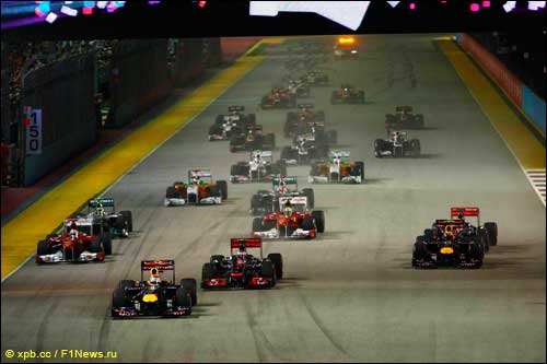 Старт Гран При Сингапура 2011 года