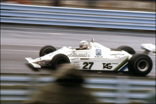 Пилот Williams Алан Джонс на трассе в Уоткинс-Глен, 1979 год