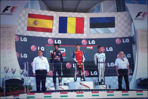 Подиум второй гонки GP3 в Венгрии