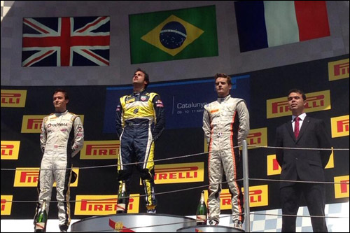 Подиум второй гонки в Барселоне: Палмер, Наср, Диллман