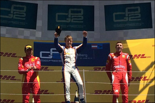 Подиум второй гонки серии GP2 в Австрии
