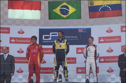 Подиум второй гонки серии GP2 в Великобритании