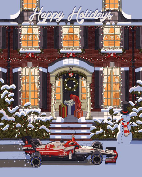 Рождественский плакат от Alfa Romeo