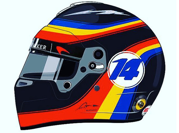Дизайн шлема, в котором Фернандо Алонсо выступит в Гран При США