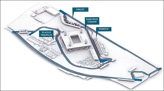 Схема трассы вокруг Hard Rock Stadium