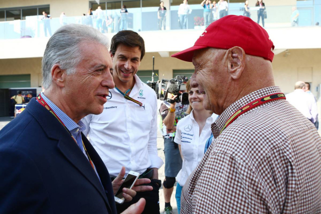 Пьеро Феррари и Ники Лауда на Гран При Абу-Даби, 2014 год, фото XPB