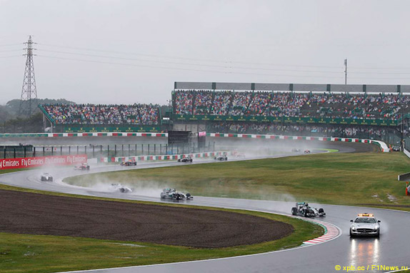 Серия поворотов на первом секторе в Сузуке