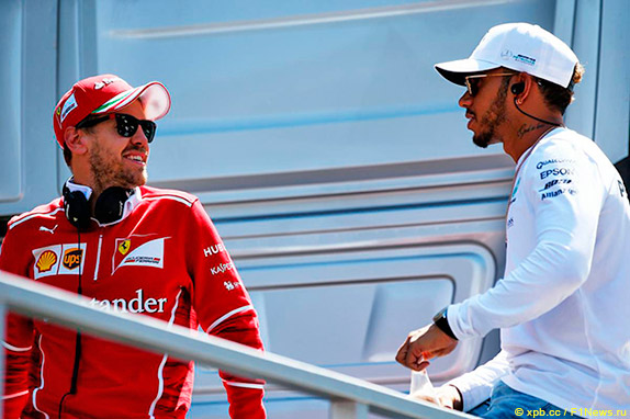 Себастьян Феттель и Льюис Хэмилтон