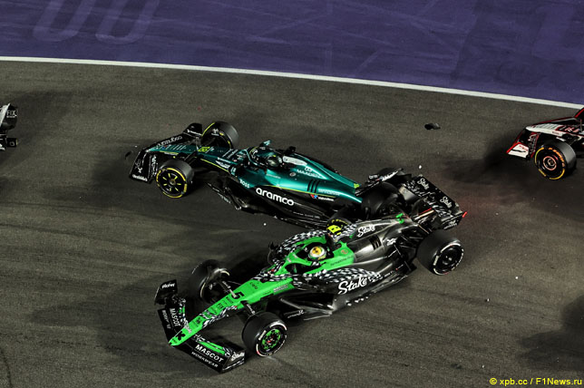 Столкновение Габриэля Бортолето и Лэнса Стролла