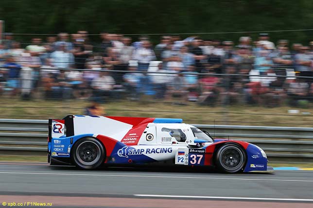 Экипаж Михаила Алёшина и братьев Ладыгиных на трассе в Ле-Мане