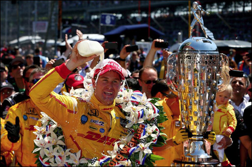 Райан Хантер-Рэй после победы в Инди-500