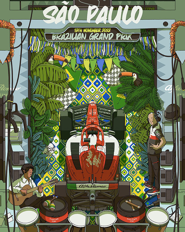 Постер Alfa Romeo, посвящённый Гран При Сан-Паулу
